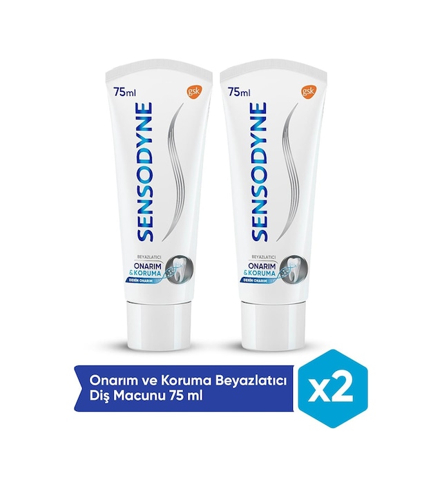Sensodyne Onarım ve Koruma Beyazlatıcı Diş Macunu 2 x 75 ML