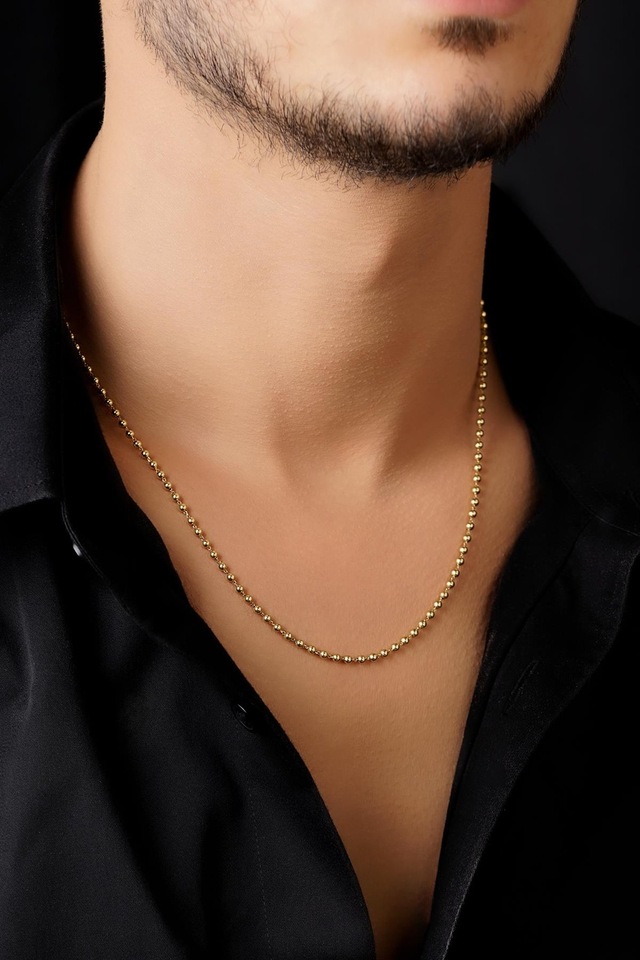 14 Ayar Altın Top Zincir Erkek Kolye 2.50 Mm Sarı Altın