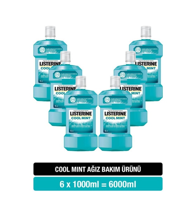 Listerine Cool Mint Ağız Bakım Suyu 1000 Ml X6