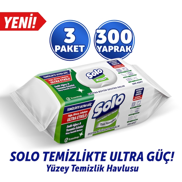 Solo Sedir Ağacı Yasemin Esintisi Yüzey Temizlik Havlusu 3'lü