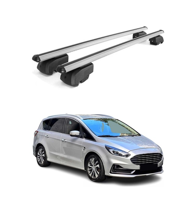 Ford S-max Iı 2015-2023 Arası Uyumlu Port Bagaj Taşıyıcı Ara Atkı Alüminyum Gümüş 2 Parça