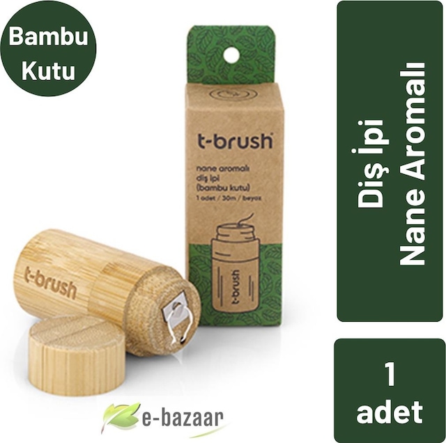 T-Brush Naneli Bambu Kutu Diş İpi 30 M