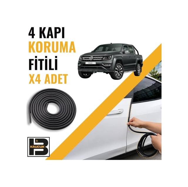 Volkwagen Amarok 2017-2022 Kapı Koruma Fitili-4 Kapı-siyah-bm2404