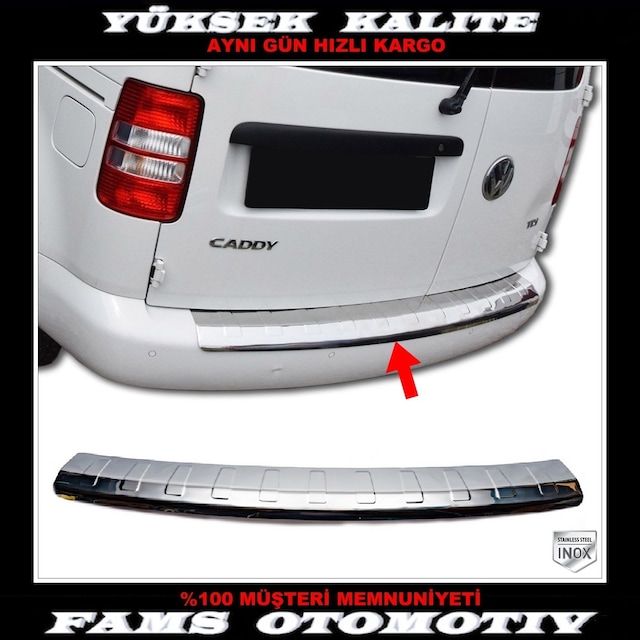 Vw Caddy Krom Arka Tampon Üstü Koruma P.Çelik 2004-2015 Arası