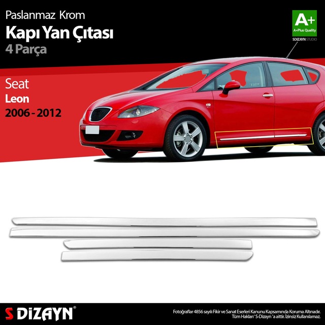 S-dizayn Seat Leon Krom Kapı Yan Çıtası 2006-2012