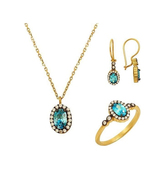 Mini Aquamarine Set 6,23 Gram 14 Ayar Altın