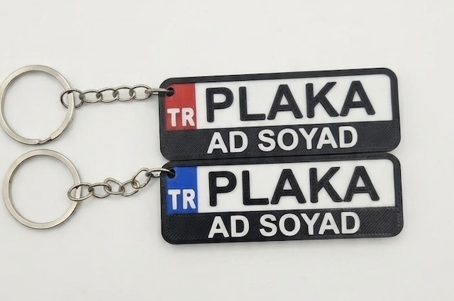 Kişiye Özel Araç Oto Plaka Anahtarlık- İsimli Araba Hediye Anahtarlık