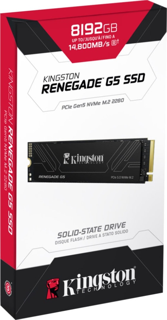 Kingston 14800- Renegate G5 Pcıe 8TB NVMe M.2 2280 PCIe 5.0 Okuma 14800 MB/s Yazma 14000 MB/s
