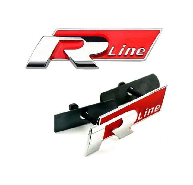 R-Line Cıvatalı Panjur Arması Paslanmaz Krom Kaplama Metal Arma