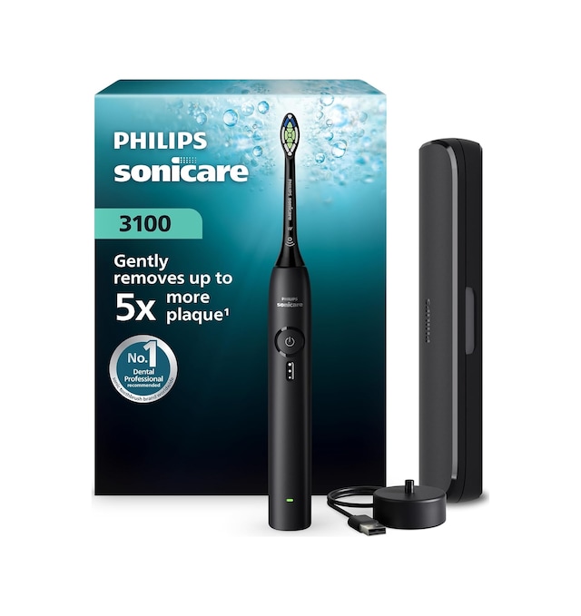 Philips Sonicare 3100 Sonic Şarjlı Diş Fırçası Siyah, 5 Kat Plak