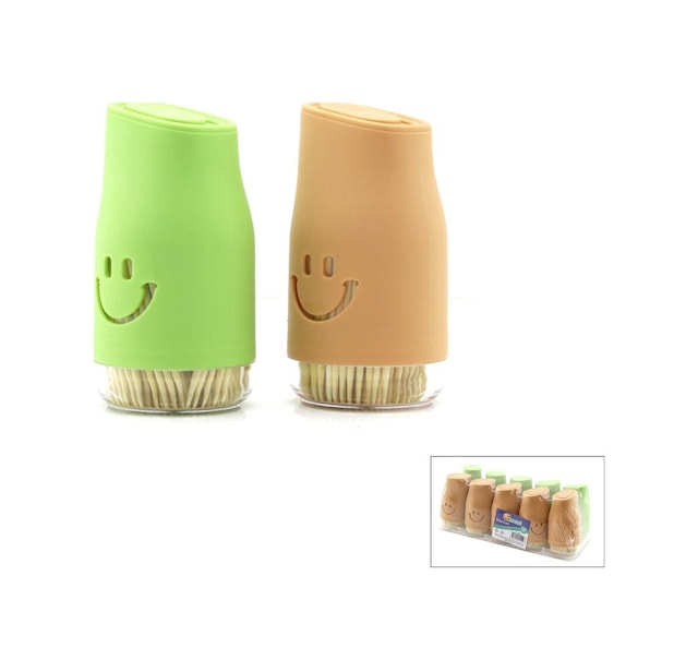 Ksmart K-1542 Kürdan Şeffaf Cam Tuzluk Model Renkli Plastik Kaplama - 10'li Paket