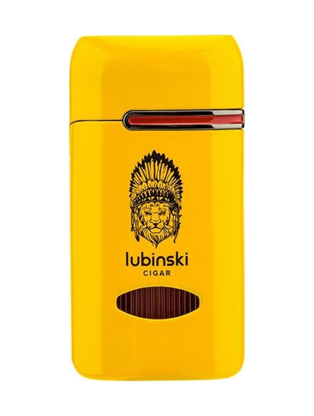 Lubinski Lion Kapaklı Delicili Tek Torch Puro Çakmağı Sarı Lb-192
