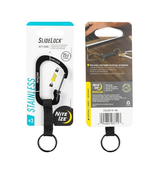 Nite Ize Slidelock Key Ring Carabiner 3 - Siyah