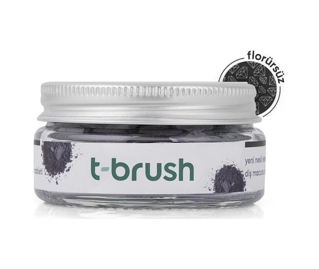 T-Brush Activated Charcoal Florürsüz Diş Macunu 90 Tablet