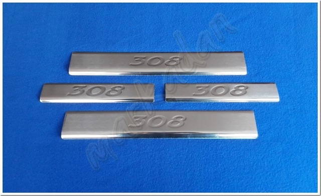 Peugeot 308 Krom Kapı Eşiği Baskı 2007-2013 4 Parça Paslanmaz Çel
