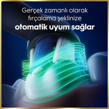 Siyah Şarjlı Diş Fırçası, Dairesel Temizlik Ve Bluetooth Bağlantısı