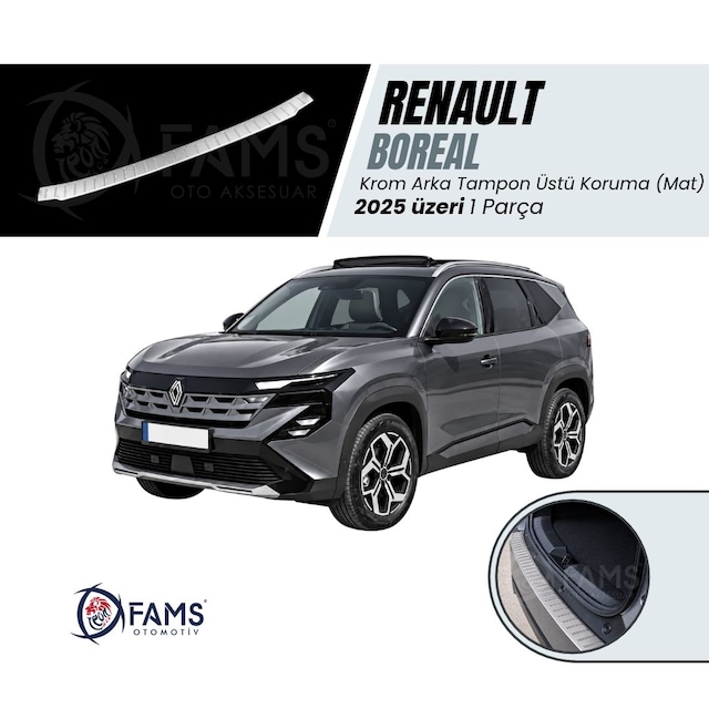 Renault Boreal Uyumlu Arka Tampon Üstü Koruma 2025 Üzeri Paslanmaz Çelik Mat