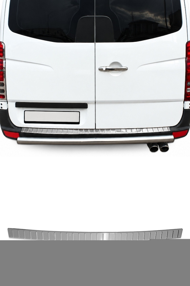 Mercedes Sprinter W906 / Vw Crafter 2006-2018 Uyumlu Krom Arka Tampon Eşiği Paslanmaz Çelik