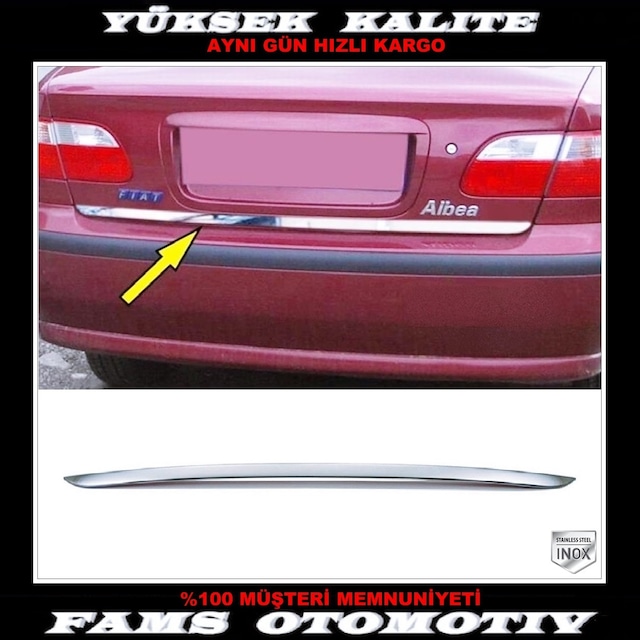 Fiat Albea Krom Bagaj Alt Çıtası 2002 Üzeri P. Çelik