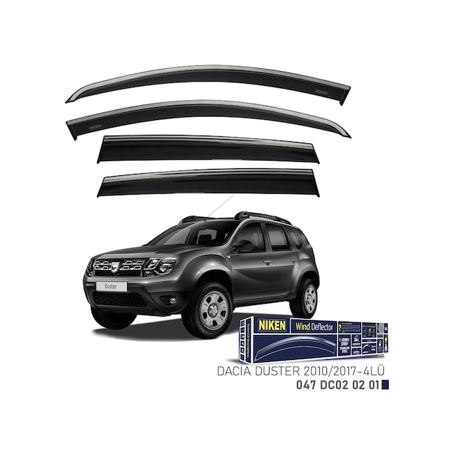 Niken Dacia Duster Cam Rüzgarlığı Kromlu 2010-2017 4&apos Lü