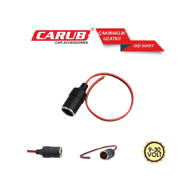 Carub Araç Çakmaklık Uzatıcı 9-30v Dişi Soket