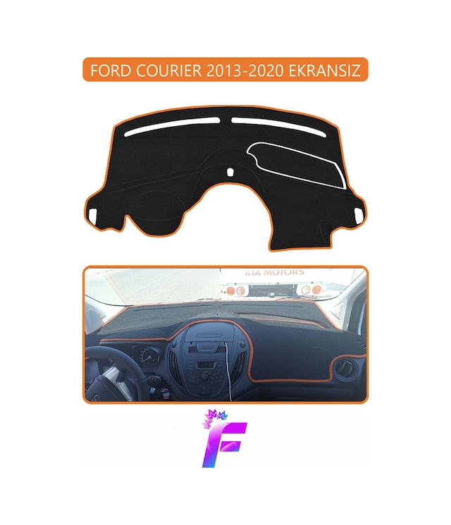 Ford Courıer Ekransız 2013-2020 Torpido Örtüsü Güneşten Korur Kolay Montaj Tam Uyum E76 Torpido Halısı