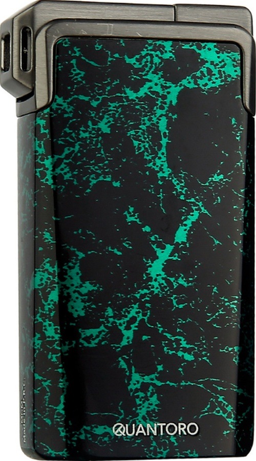 Quantoro Tek Torch Pürmüz / Soft Flame Yeşil Desenli Metal Puro Çakmağı - Trz1197