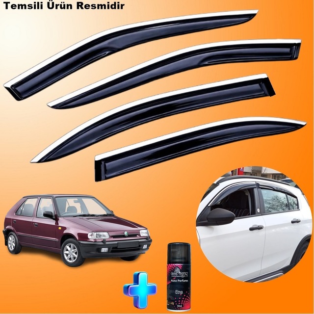 Skoda Favorit Krom Cam Rüzgarlığı Abs Nikelajlı Mügen Cam Rüzgarlığı 1993 Sonrası + Ebrayn 150ml Koku