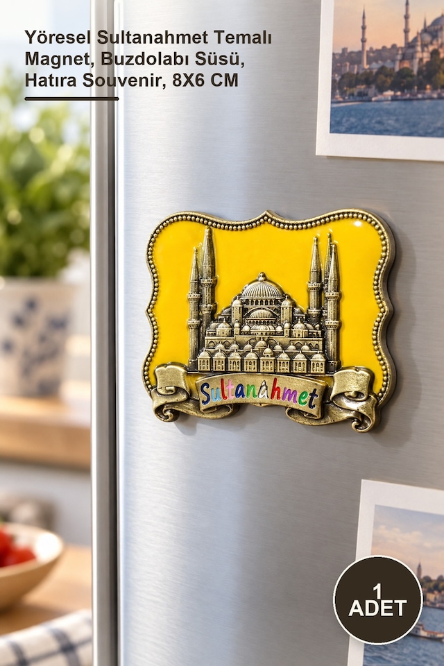 1 Adet Sultanahmet Magnet Yöresel Sultanahmet Temalı Magnet, Buzdolabı Süsü, Hatıra Souvenir, 8x6 Cm