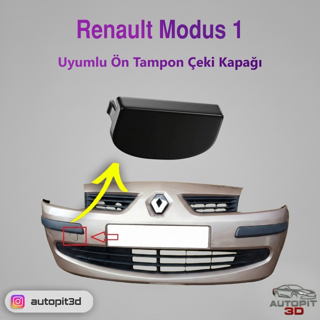 Renault Modus I 2004 2008 Uyumlu Ön Tampon Çeki Demiri Kapağı