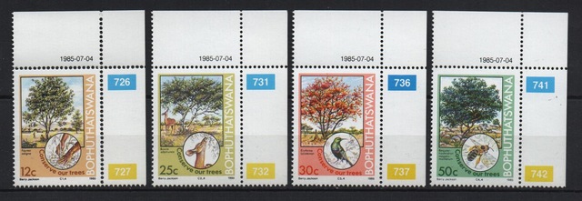 Güney Afrika Bophuthatswana 1985 Ağaç Koruma Tam Seri Lt0024b Teşhir Ürün
