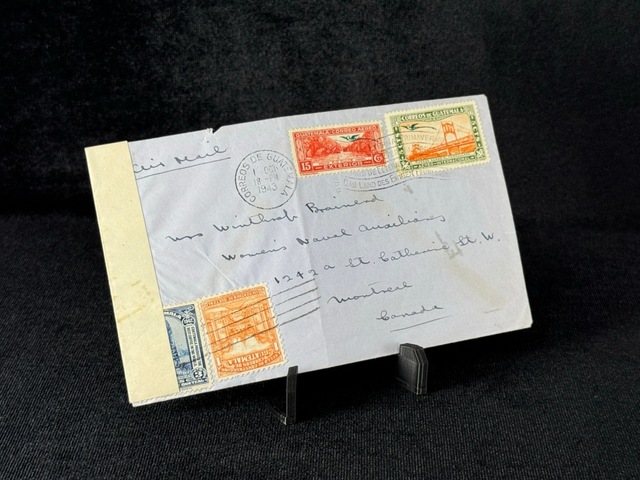 Guatemala 1943 Postadan Geçmiş 1,3 Centavos Ve 5,15 Centavos Correo Aereo Pullu Zarf