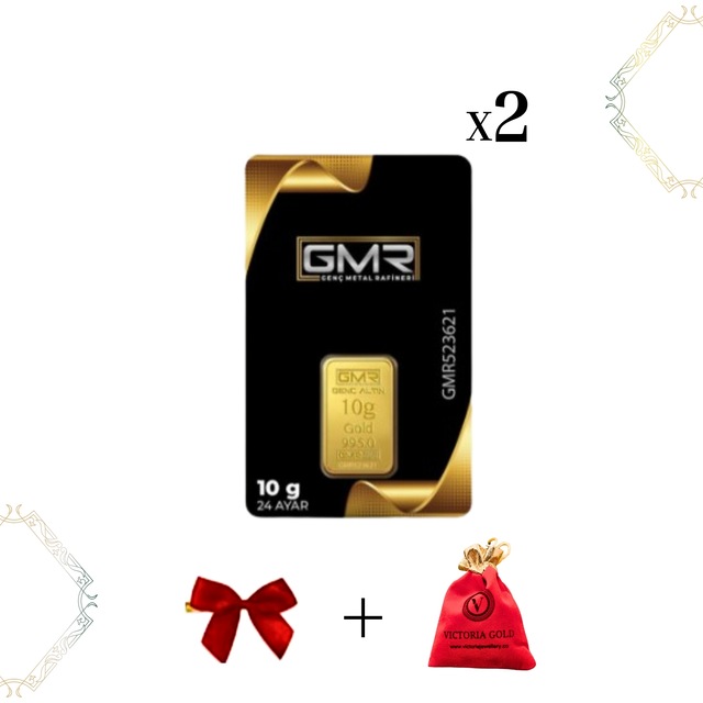 2 Adet 10 Gr 24 Ayar Altın Gmr