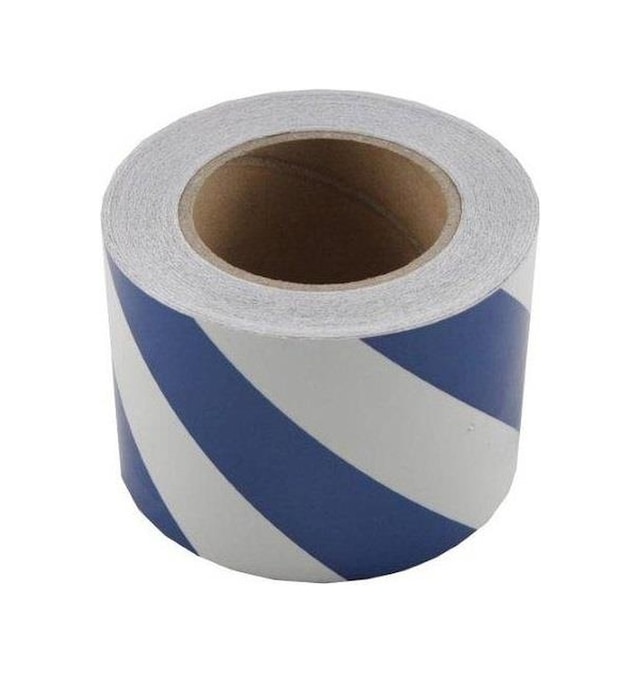 Fosforlu Bant Çapraz 9,2 Cm X 5 Metre Mavi Beyaz