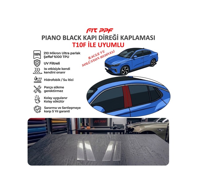 T1of İle Uyumlu Hazır Kesim Piano Black Kapı Yan Direk Kaplamalar
