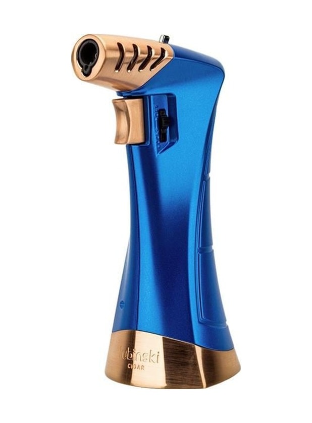 Lubinski New Design Çok Fonksiyonlu Tek Torch Büyük Masa Tipi Puro Çakmağı Blue Lb-119