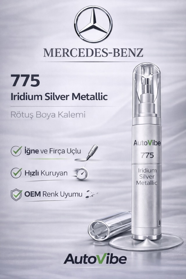 Mercedes-benz Rötuş Boya Kalemi 775 Iridium Silver Metallic Araç Çizik Giderici Oem Uyumlu