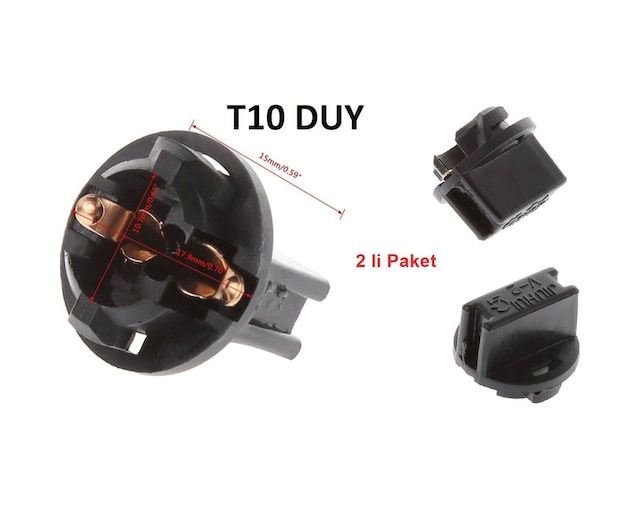 T10 Duy Gösterge Tavan Ampül Duy 2 Li Paket (487085046)