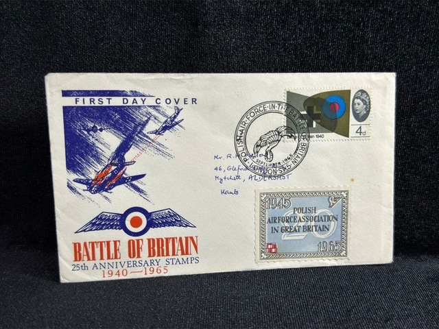 1965 İngiltere Polish Air Force İn The Battle Of Britain 25. Ann. Royal Air Force Fdc İlk Gün Zarf Teşhir Ürün