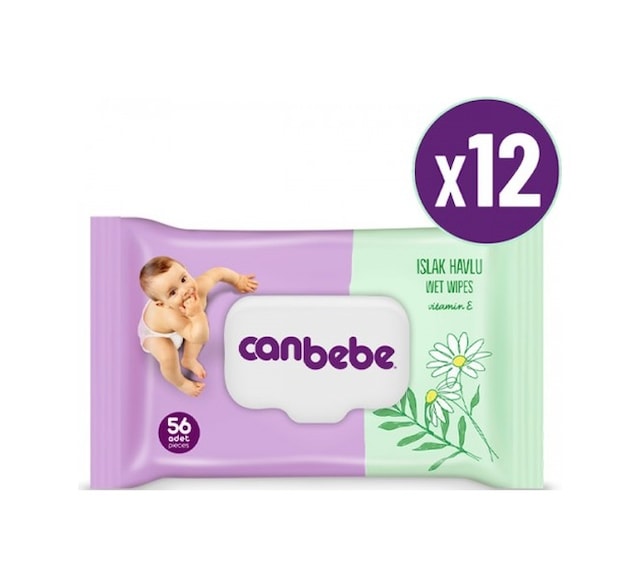 Canbebe Islak Havlu 56 Lı X 12 Adet PKT.CANBEBE.078 12'li Set