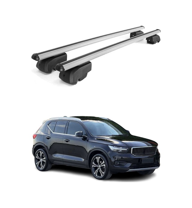 Volvo Xc40 2018-2027 Arası Uyumlu Port Bagaj Taşıyıcı Ara Atkı Alüminyum Gümüş 2 Parça