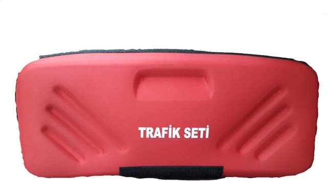 Çantalı Kırmızı Lüx Trafik Seti Tüvtürk Uyumlu Eva Trafik Seti