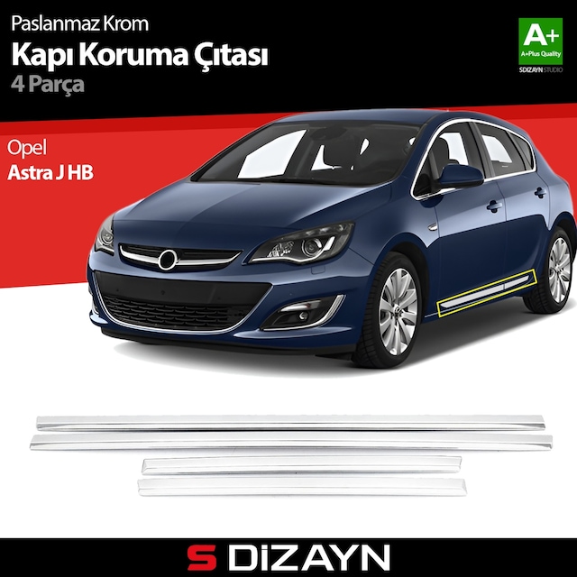 S-Dizayn Opel Astra J Hb Kapı Koruma Çıtası Krom 2010 Üzeri
