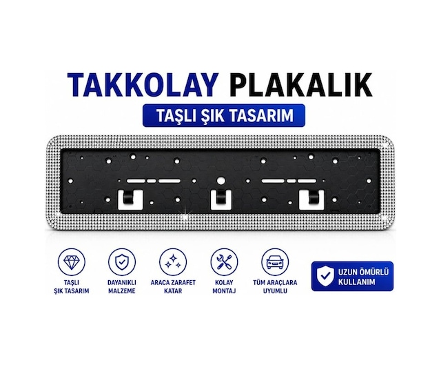 Plakalık Takkolay Taşlı Gümüş 1 Adet