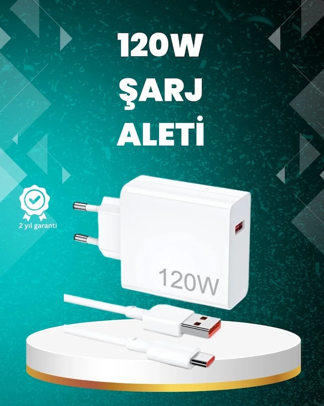 Ers 120 Watt Güçlü Hızlı Şarj Adaptörü Huawei P30 P40 Mate 20 Pro Uyumlu
