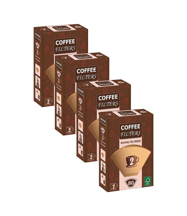 Caffeo Filters No2 80 Adet Kahve Filtre Kağıdı X 4 Adet Filtre Kağıdı
