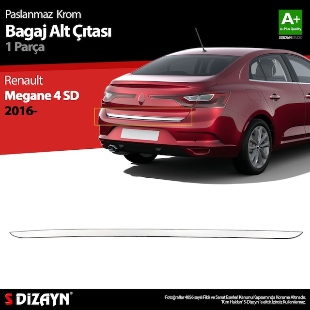 S-Dizayn Renault Megane 4 Sd Krom Bagaj Alt Çıtası 2016 Üzeri N11.4106