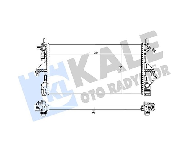 Su Radyatörü 50 Mm Mekanik Kale 355665 Peugeot Boxer