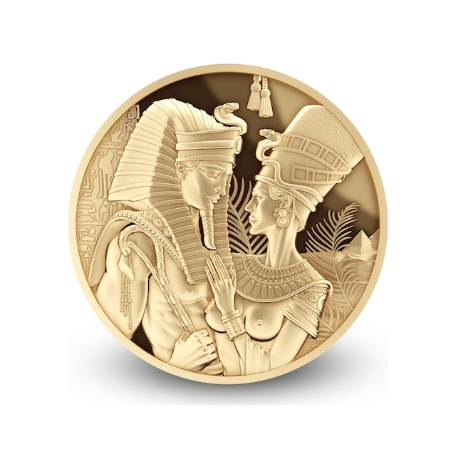 Agakulche Amenhotep Nefertiti 1 Ons Altın Sikke Coin