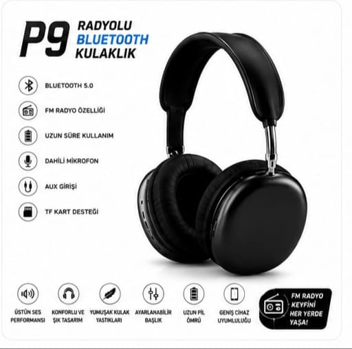 P9 Kafa Üstü Bluetooth Kulaklık